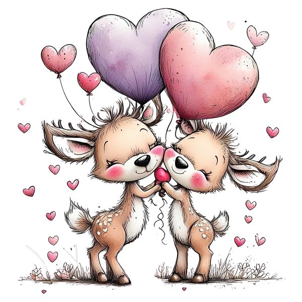 45 Whimsical Deer Clipart | Watercolor Sketch Style | Commercial Use — image 2