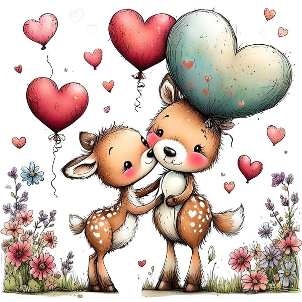 45 Whimsical Deer Clipart | Watercolor Sketch Style | Commercial Use — image 3
