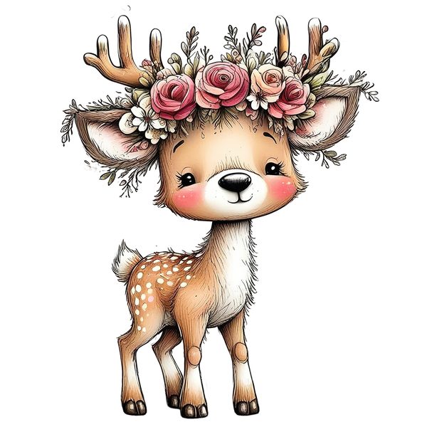 45 Whimsical Deer Clipart | Watercolor Sketch Style | Commercial Use — image 14