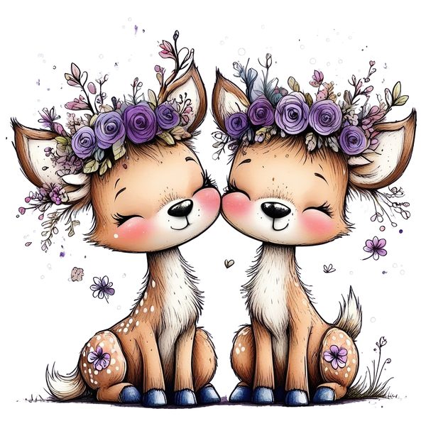 45 Whimsical Deer Clipart | Watercolor Sketch Style | Commercial Use — image 19