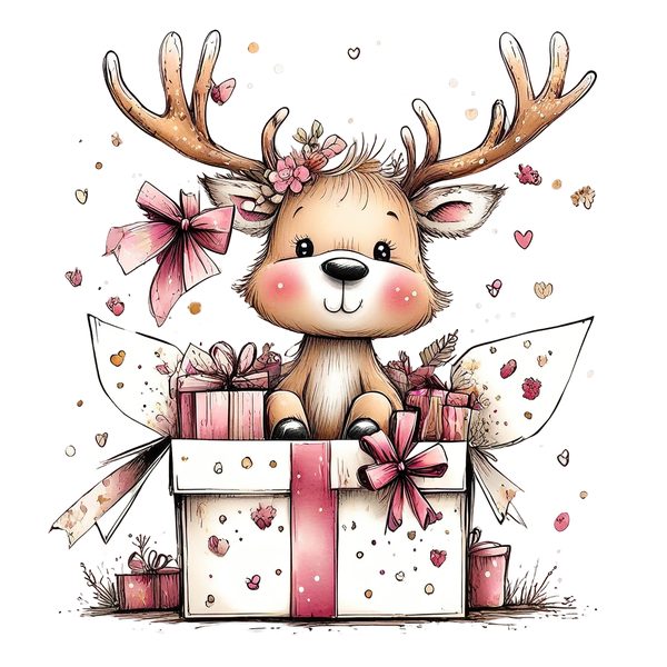 45 Whimsical Deer Clipart | Watercolor Sketch Style | Commercial Use — image 21