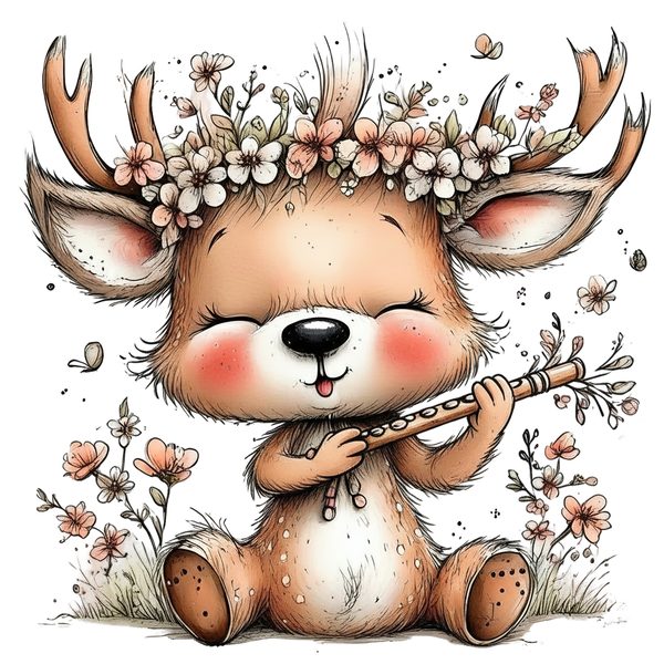 45 Whimsical Deer Clipart | Watercolor Sketch Style | Commercial Use — image 28