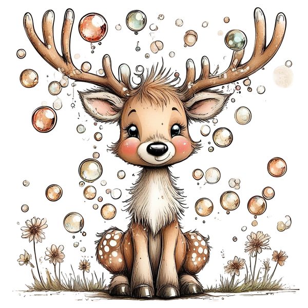 45 Whimsical Deer Clipart | Watercolor Sketch Style | Commercial Use — image 32