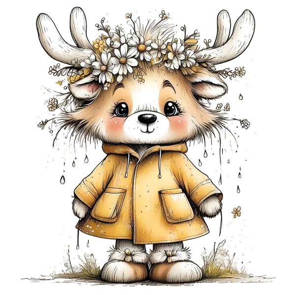 45 Whimsical Deer Clipart | Watercolor Sketch Style | Commercial Use — image 36