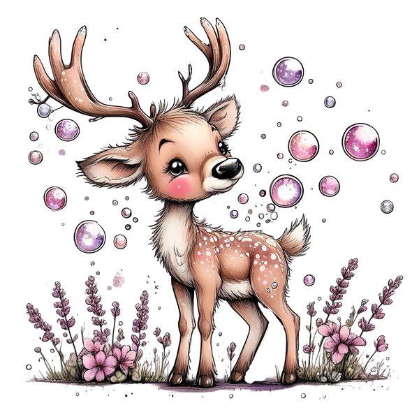 45 Whimsical Deer Clipart | Watercolor Sketch Style | Commercial Use — image 43