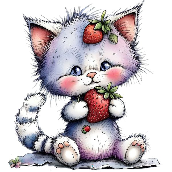 45 Whimsical Kittens Clipart | Watercolor Sketch Style | Commercial Use — image 5