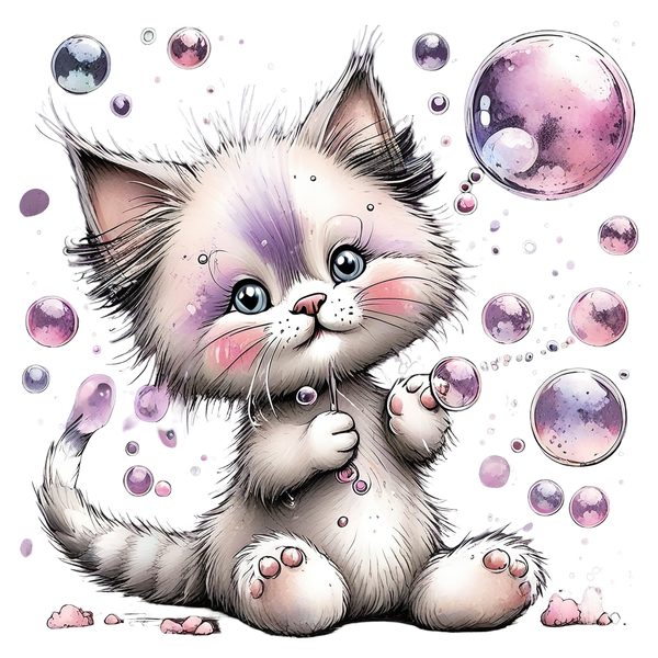 45 Whimsical Kittens Clipart | Watercolor Sketch Style | Commercial Use — image 6