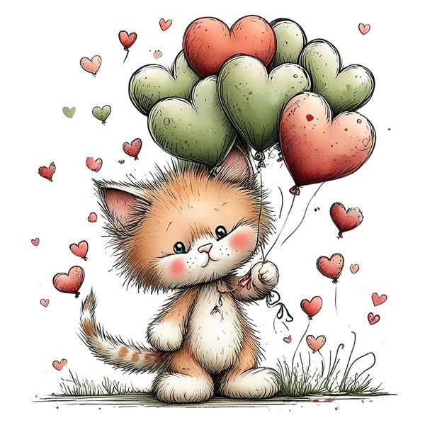 45 Whimsical Kittens Clipart | Watercolor Sketch Style | Commercial Use — image 11