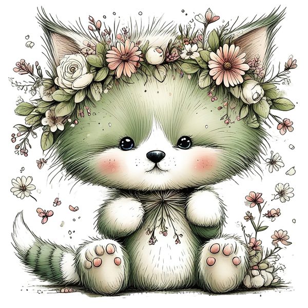 45 Whimsical Kittens Clipart | Watercolor Sketch Style | Commercial Use — image 21