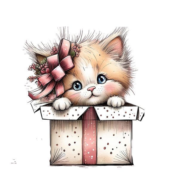 45 Whimsical Kittens Clipart | Watercolor Sketch Style | Commercial Use — image 31