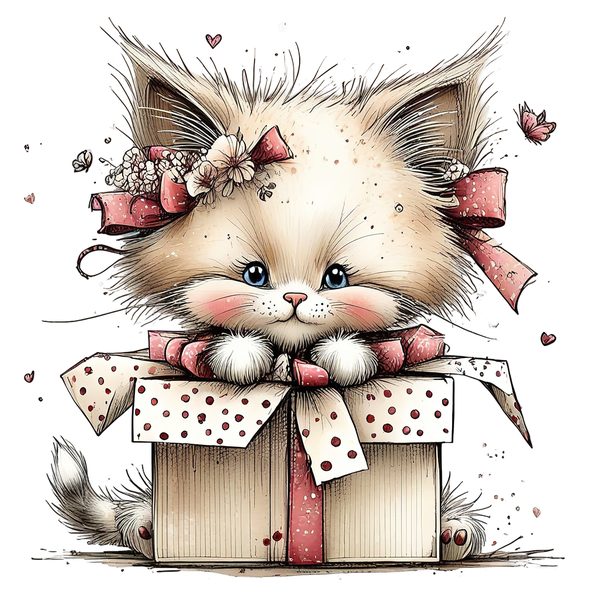 45 Whimsical Kittens Clipart | Watercolor Sketch Style | Commercial Use — image 34