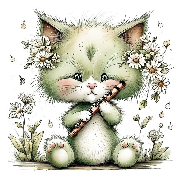 45 Whimsical Kittens Clipart | Watercolor Sketch Style | Commercial Use — image 35