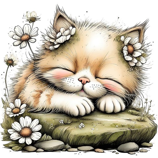 45 Whimsical Kittens Clipart | Watercolor Sketch Style | Commercial Use — image 38