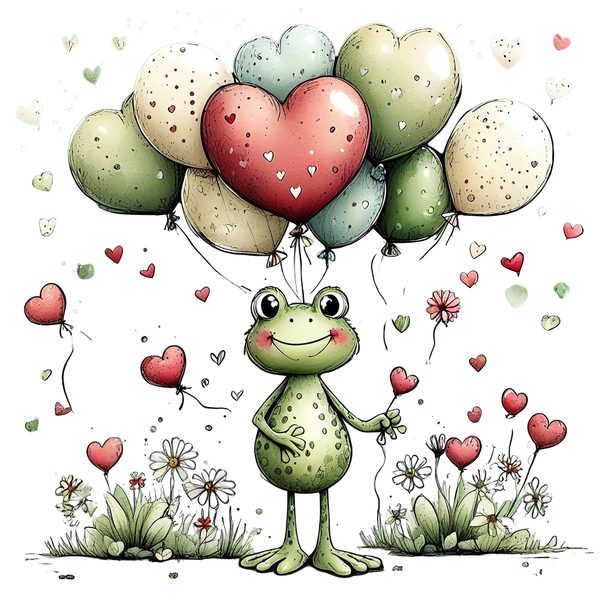 45 Whimsical Frog Clipart | Watercolor Sketch Style | Commercial Use — image 10