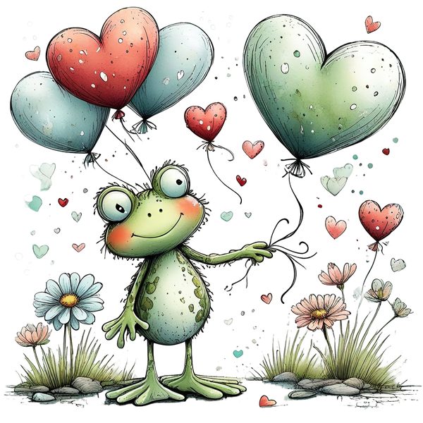 45 Whimsical Frog Clipart | Watercolor Sketch Style | Commercial Use — image 11
