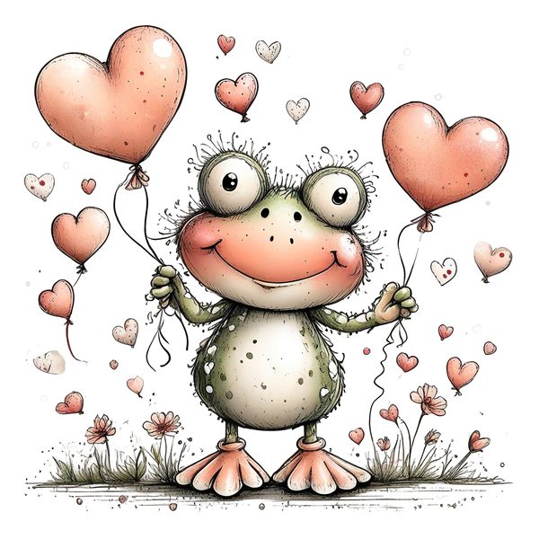 45 Whimsical Frog Clipart | Watercolor Sketch Style | Commercial Use — image 12