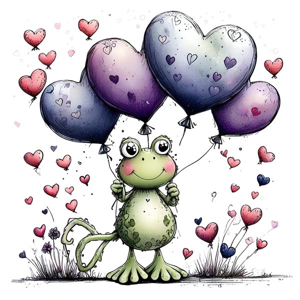 45 Whimsical Frog Clipart | Watercolor Sketch Style | Commercial Use — image 13