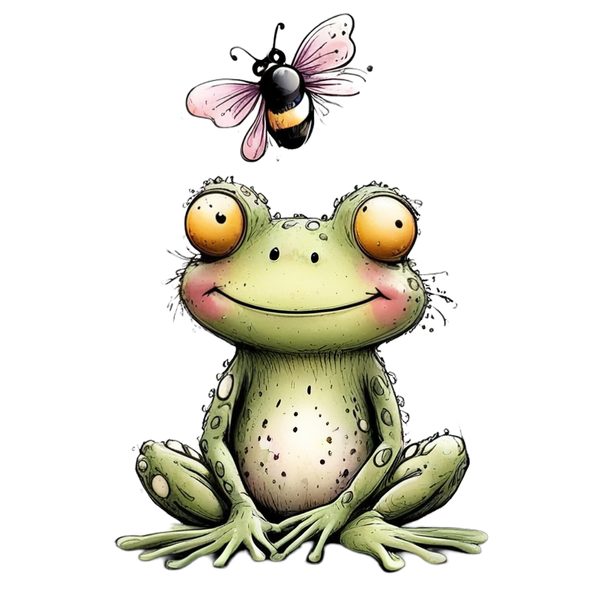 45 Whimsical Frog Clipart | Watercolor Sketch Style | Commercial Use — image 14