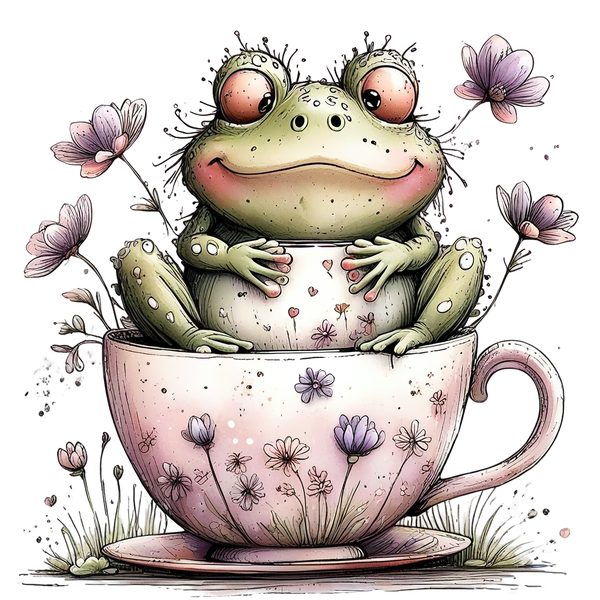 45 Whimsical Frog Clipart | Watercolor Sketch Style | Commercial Use — image 17