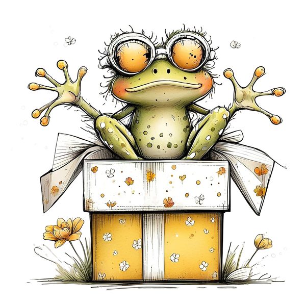 45 Whimsical Frog Clipart | Watercolor Sketch Style | Commercial Use — image 29