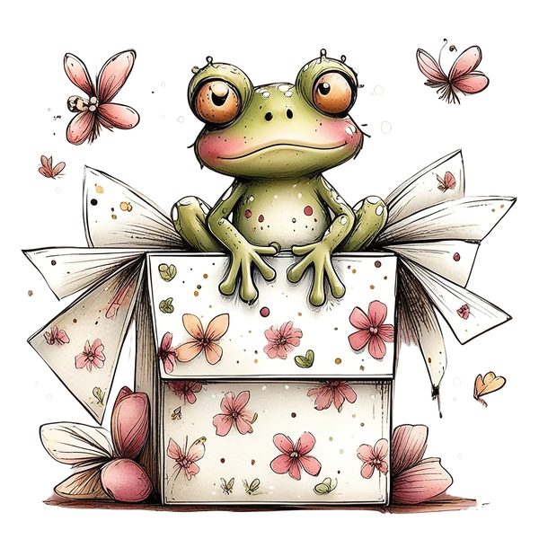 45 Whimsical Frog Clipart | Watercolor Sketch Style | Commercial Use — image 30