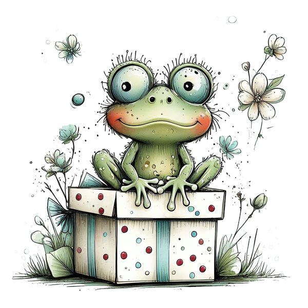 45 Whimsical Frog Clipart | Watercolor Sketch Style | Commercial Use — image 31