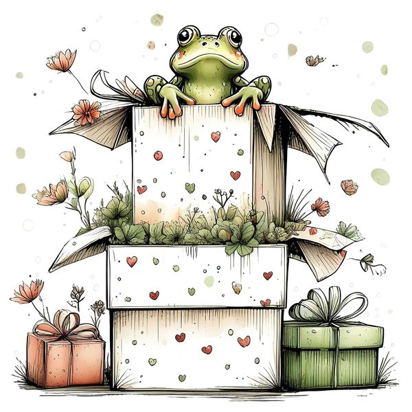 45 Whimsical Frog Clipart | Watercolor Sketch Style | Commercial Use — image 32