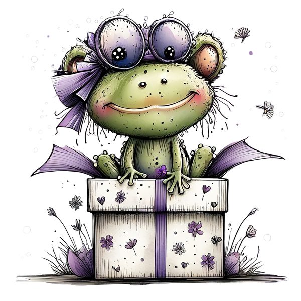 45 Whimsical Frog Clipart | Watercolor Sketch Style | Commercial Use — image 33