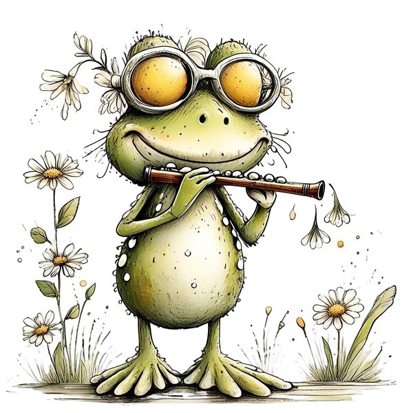 45 Whimsical Frog Clipart | Watercolor Sketch Style | Commercial Use — image 34