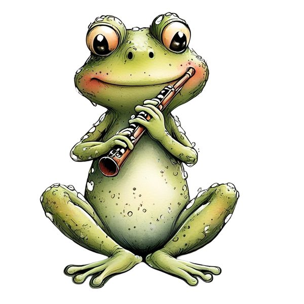 45 Whimsical Frog Clipart | Watercolor Sketch Style | Commercial Use — image 35