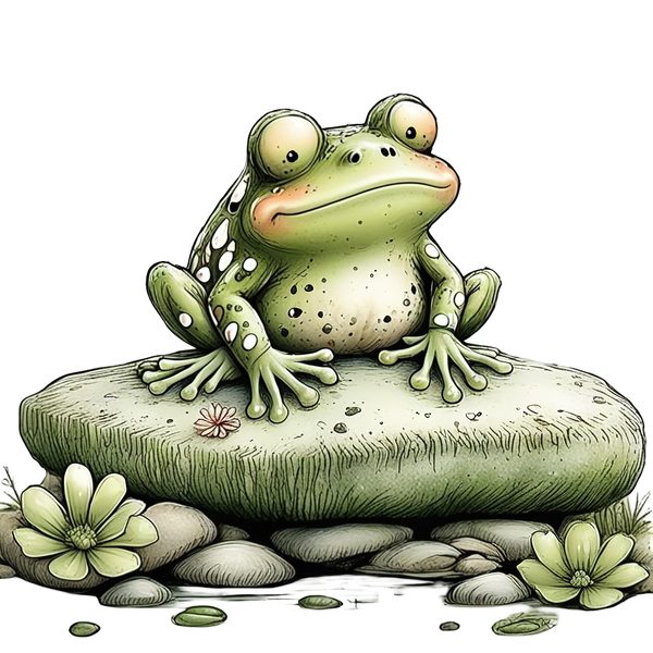 45 Whimsical Frog Clipart | Watercolor Sketch Style | Commercial Use — image 37