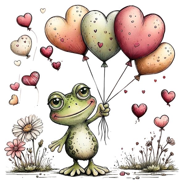 45 Whimsical Frog Clipart | Watercolor Sketch Style | Commercial Use — image 42