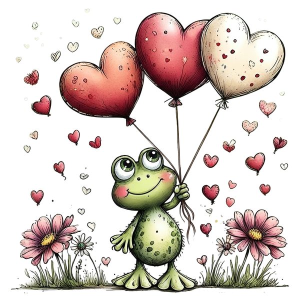 45 Whimsical Frog Clipart | Watercolor Sketch Style | Commercial Use — image 44