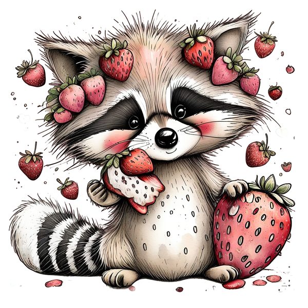 45 Whimsical Raccoon Clipart Bundle | Watercolor Sketch Style | Commercial Use — image 7