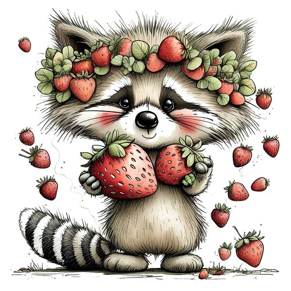 45 Whimsical Raccoon Clipart Bundle | Watercolor Sketch Style | Commercial Use — image 8