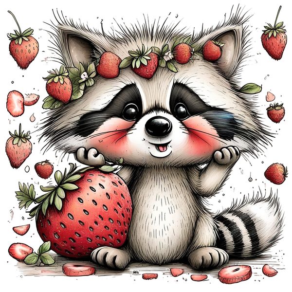 45 Whimsical Raccoon Clipart Bundle | Watercolor Sketch Style | Commercial Use — image 9