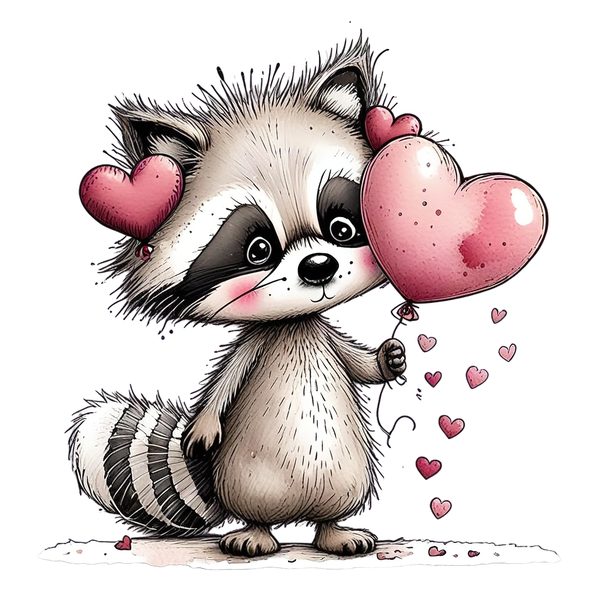 45 Whimsical Raccoon Clipart Bundle | Watercolor Sketch Style | Commercial Use — image 12