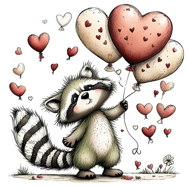 45 Whimsical Raccoon Clipart Bundle | Watercolor Sketch Style | Commercial Use — image 13