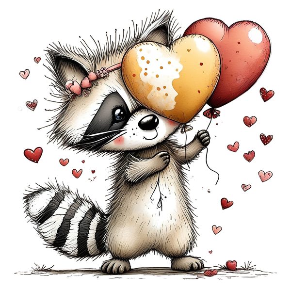 45 Whimsical Raccoon Clipart Bundle | Watercolor Sketch Style | Commercial Use — image 14
