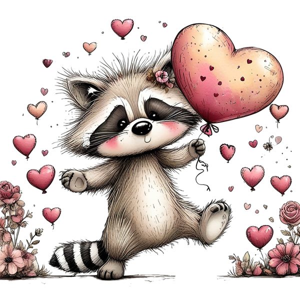 45 Whimsical Raccoon Clipart Bundle | Watercolor Sketch Style | Commercial Use — image 15