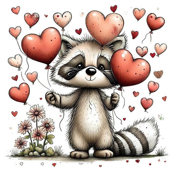 45 Whimsical Raccoon Clipart Bundle | Watercolor Sketch Style | Commercial Use — image 16