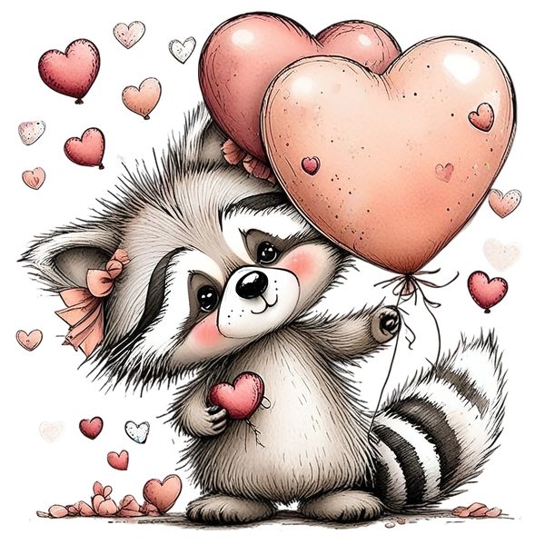 45 Whimsical Raccoon Clipart Bundle | Watercolor Sketch Style | Commercial Use — image 17