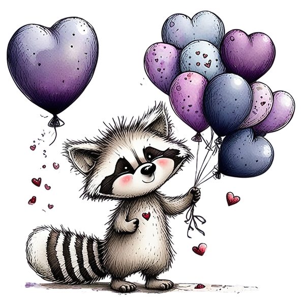 45 Whimsical Raccoon Clipart Bundle | Watercolor Sketch Style | Commercial Use — image 18