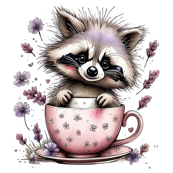 45 Whimsical Raccoon Clipart Bundle | Watercolor Sketch Style | Commercial Use — image 19