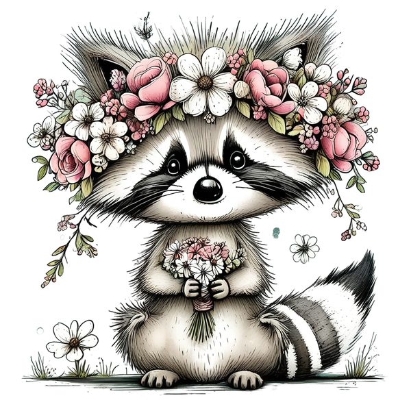 45 Whimsical Raccoon Clipart Bundle | Watercolor Sketch Style | Commercial Use — image 26