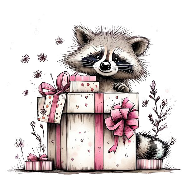 45 Whimsical Raccoon Clipart Bundle | Watercolor Sketch Style | Commercial Use — image 30