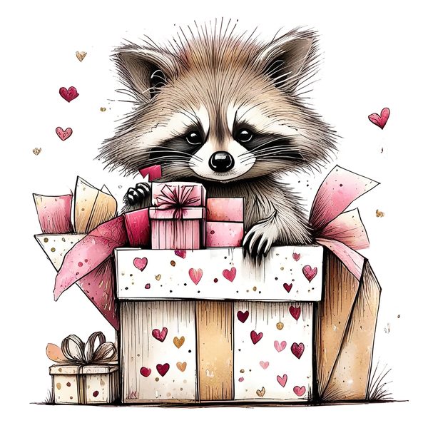 45 Whimsical Raccoon Clipart Bundle | Watercolor Sketch Style | Commercial Use — image 33
