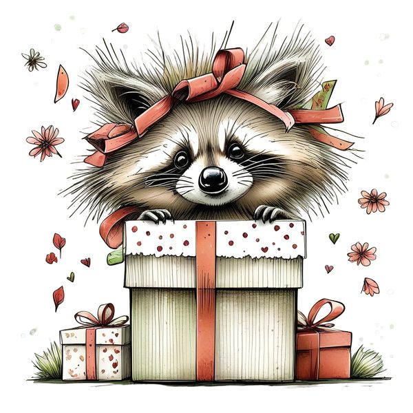 45 Whimsical Raccoon Clipart Bundle | Watercolor Sketch Style | Commercial Use — image 35