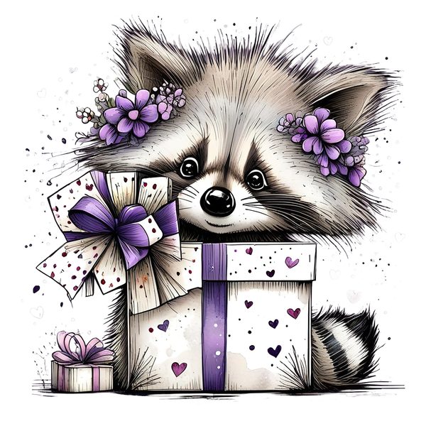 45 Whimsical Raccoon Clipart Bundle | Watercolor Sketch Style | Commercial Use — image 37