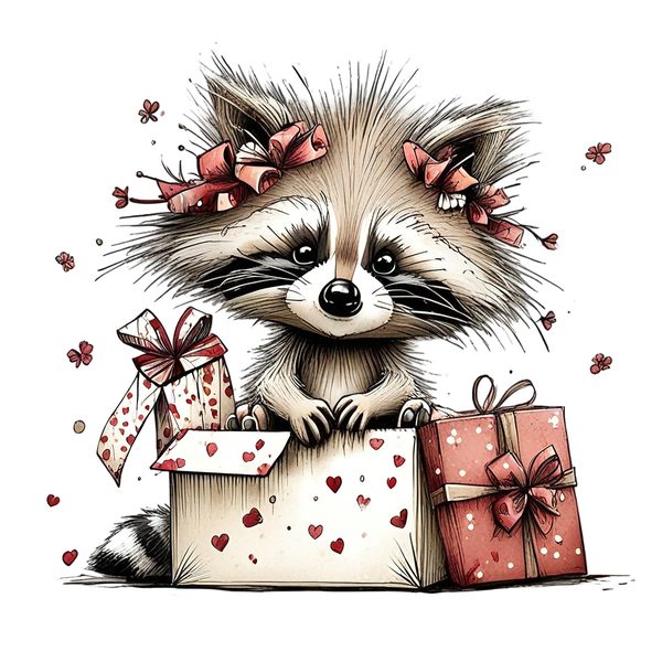 45 Whimsical Raccoon Clipart Bundle | Watercolor Sketch Style | Commercial Use — image 38